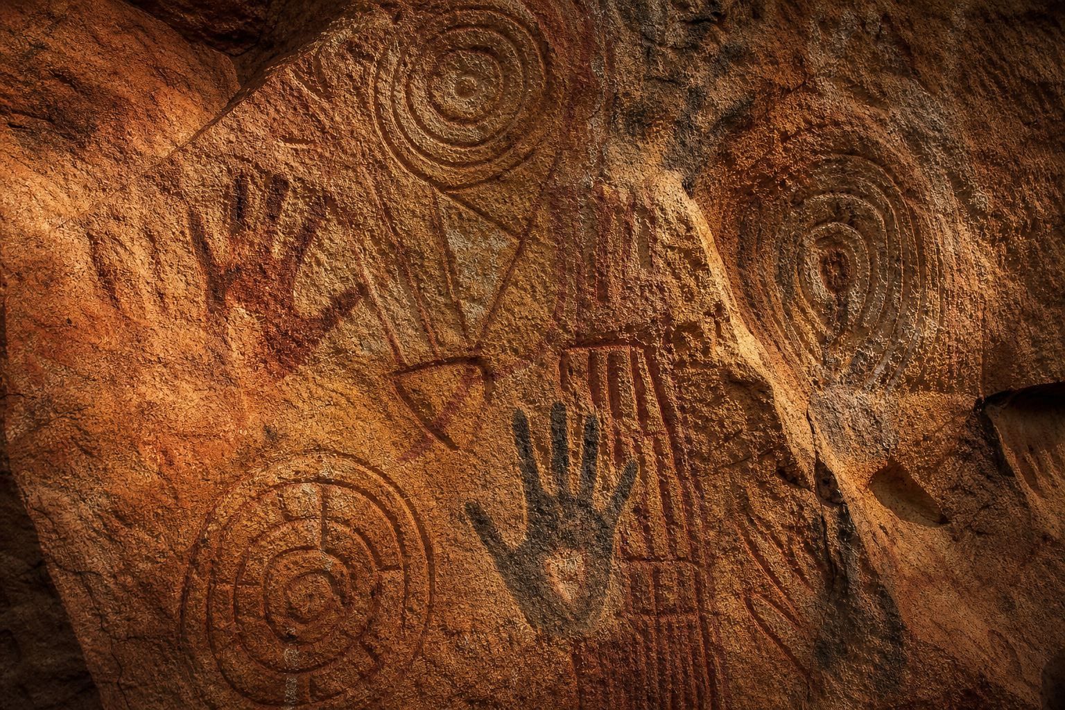 Aboriginal rock art representing Songlines wisdom